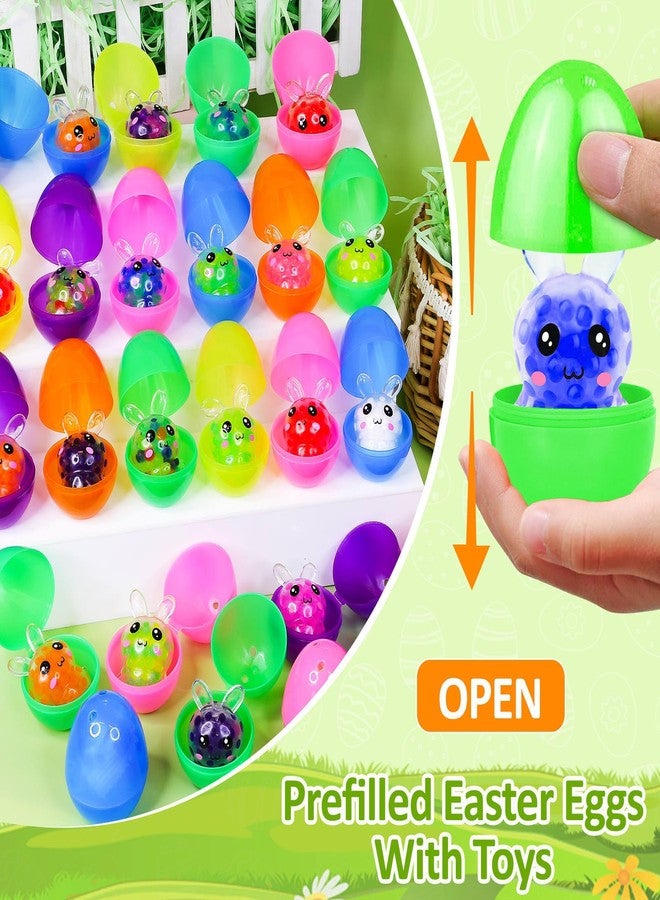 AMENON 36 Pack Prefilled Easter Eggs with Bunny Stress Balls Fidget Toys 12 Colors Stress Relief Squeeze Balls for Kids Boys Girls Easter Basket Essential Fillers Easter Egg Hunt Party Favors Classroom Prize - Image 4